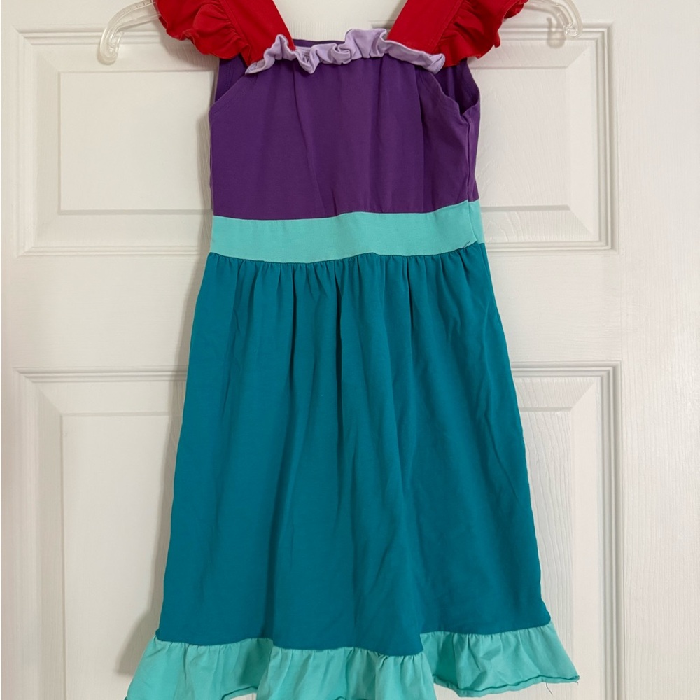 Colorful Kids Dress with Ruffle Sleeves
